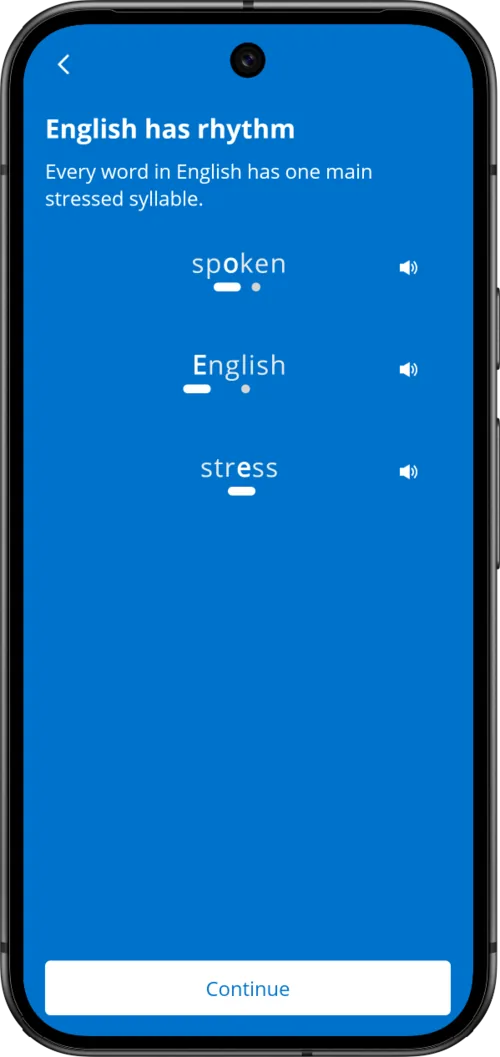 Blue Canoe English word-stress lesson