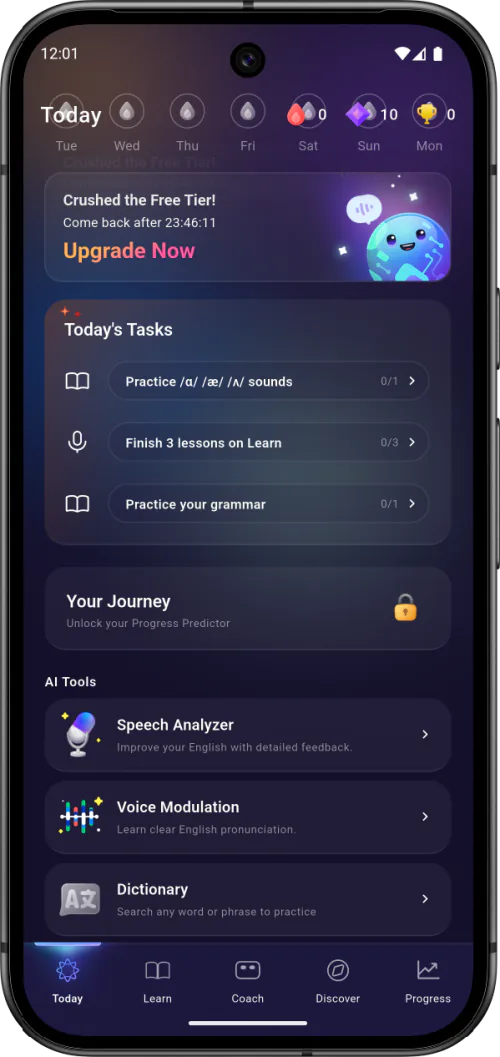 ELSA Speak daily tasks and speech-analysis tools