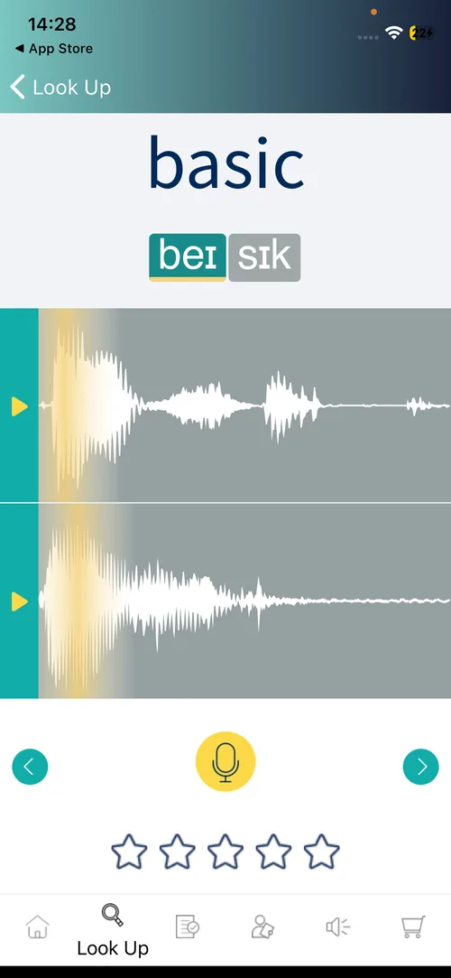 Say It word pronunciation with model and learner soundwaves